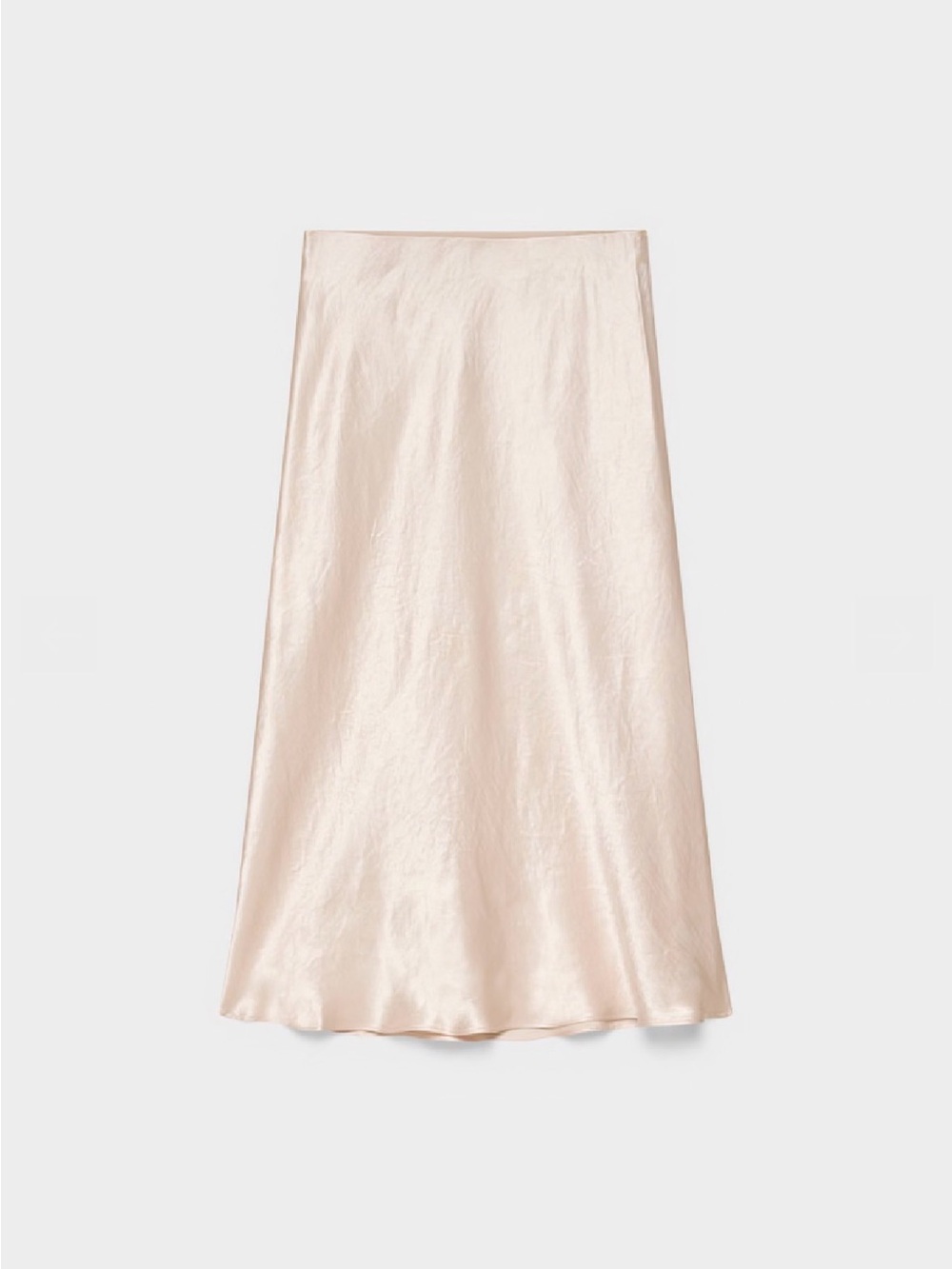 Babaton slip satin midi skirt (pearl)